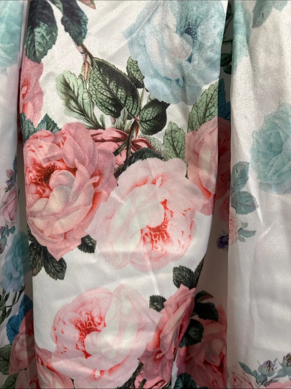 Source Unknown White Floral Dress with Pink and Blue Accents